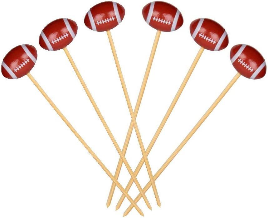 Sports Themed Fancy Toothpicks – Set of 36 Decorative Appetizer Picks for Charcuterie, Parties & Game Day - Pretty Party Boxx