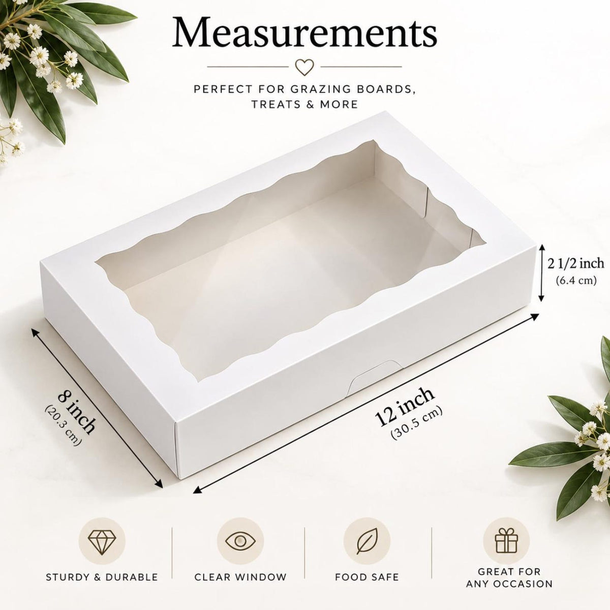 Square Charcuterie Favor Boxes with Clear Lids – 20 Pack with Mini Utensils (6x6x3”) - Pretty Party Boxx