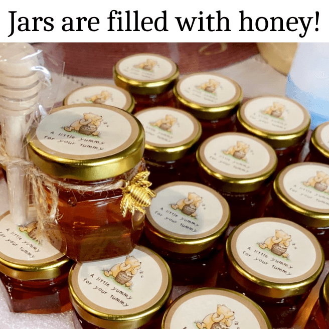 DIY Mini Honey Jars with Dippers – Party Favor Gift Filled With Honey - Pretty Party Boxx