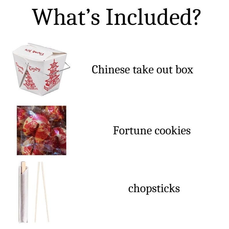 White or Kraft Chinese Take Out Boxes with Chopsticks Set - Pretty Party Boxx