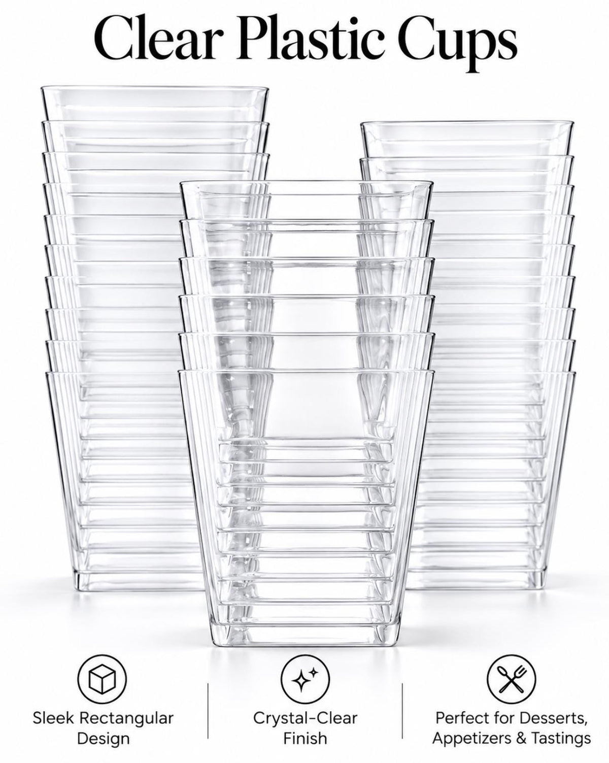 Acrylic Fruit Favor Cups with Mini Forks or Spoons – Set of 20 Clear Reusable Cups for Charcuterie, Snacks & Event Displays