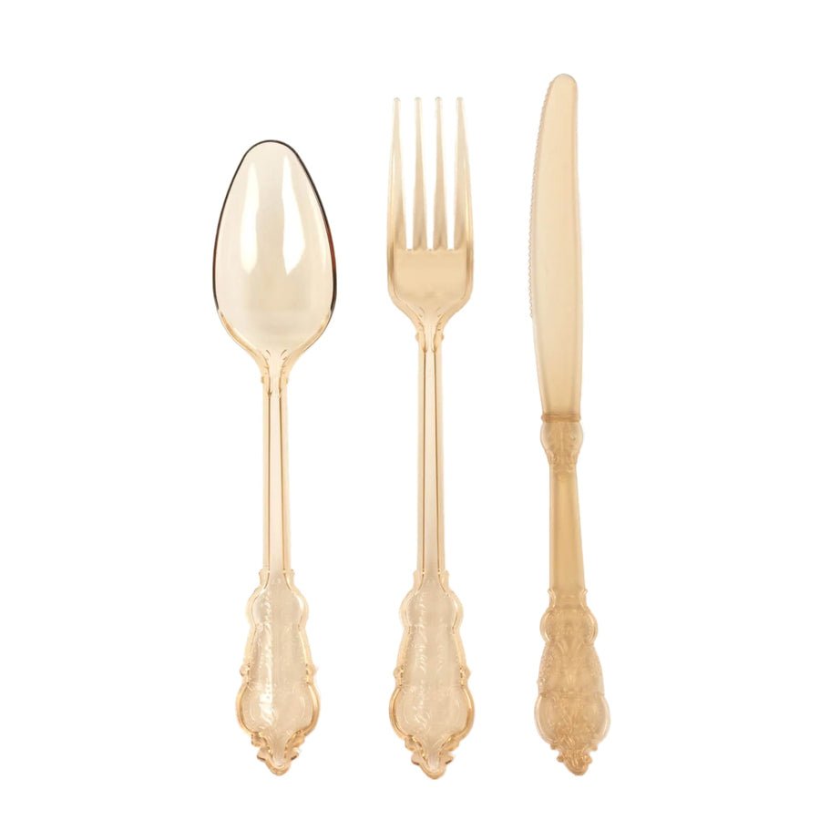 72 - Piece Heavy Duty Plastic Silverware Set – Disposable Cutlery for Weddings, Parties & Events - Pretty Party Boxx