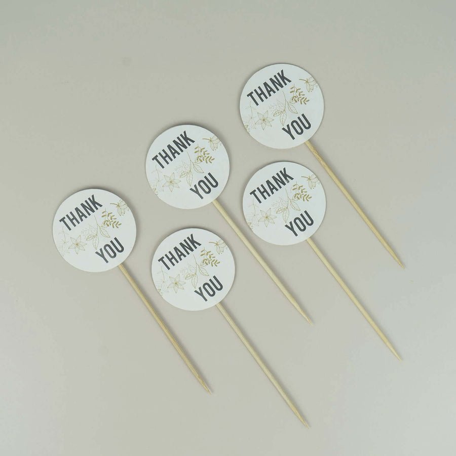 100 - Pack Decorative Bamboo Cocktail Picks – Eco - Friendly Pearl Top Drink & Food Skewers - Pretty Party Boxx