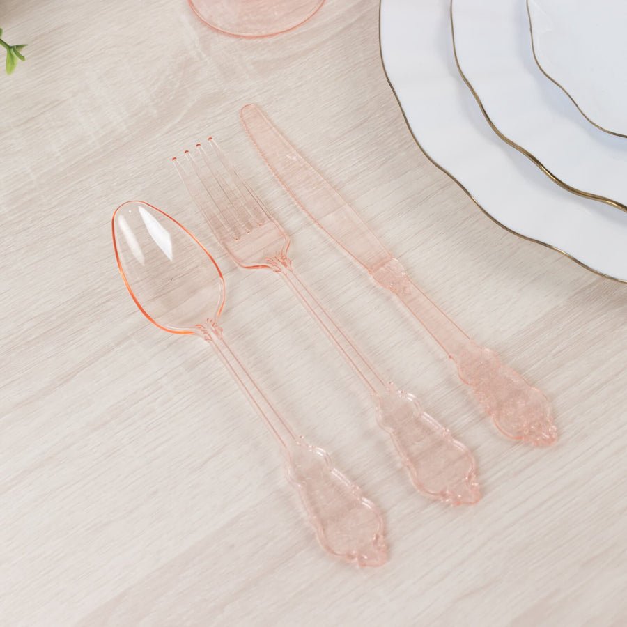 72 - Piece Heavy Duty Plastic Silverware Set – Disposable Cutlery for Weddings, Parties & Events - Pretty Party Boxx