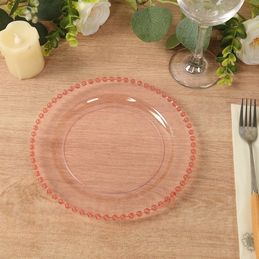 10 - Pack Beaded Rim Round Fancy Disposable Plates - Pretty Party Boxx