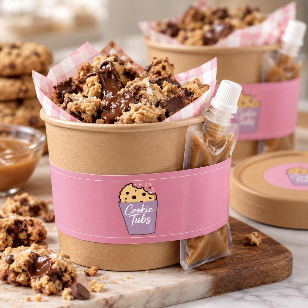 Brownie Dessert Cup Kit – Kraft Cups with Squeeze Packs & Forks for Dessert Bars & Catering