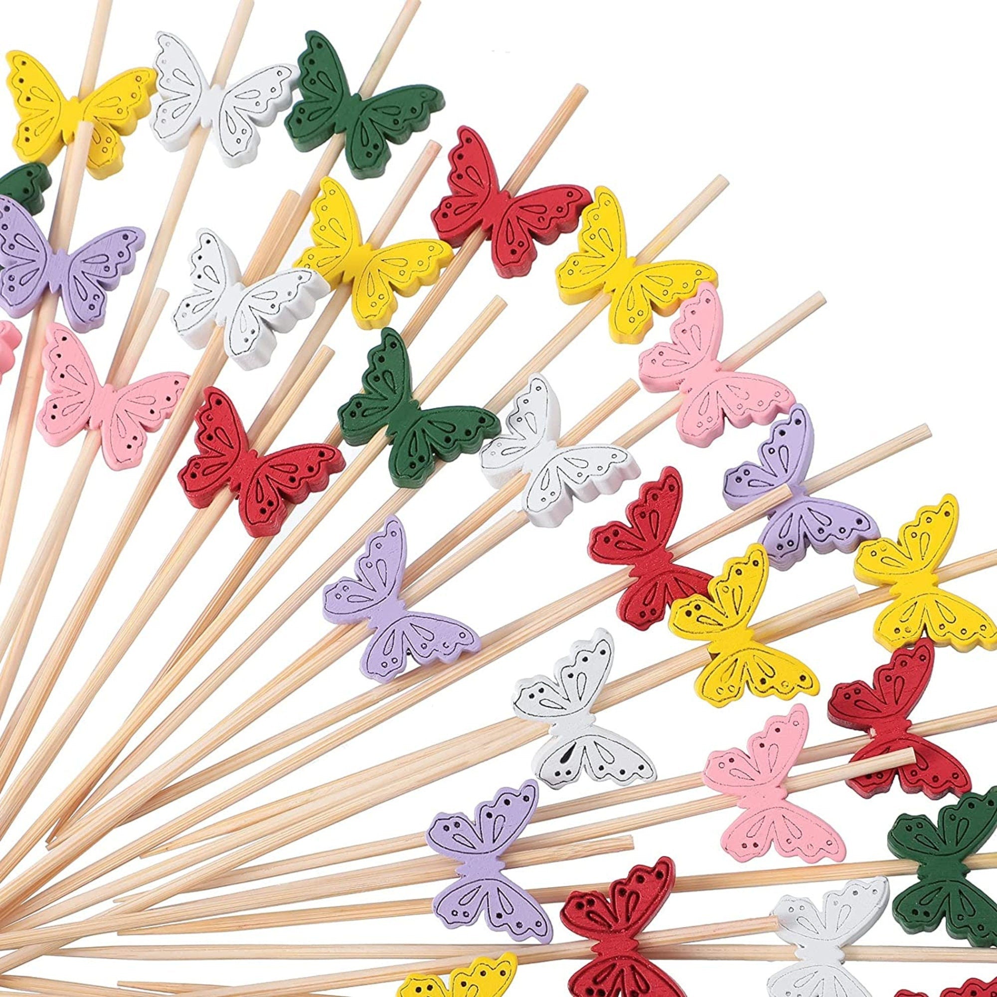 Butterfly decorative fancy toothpicks for appetizers, weddings, and showers