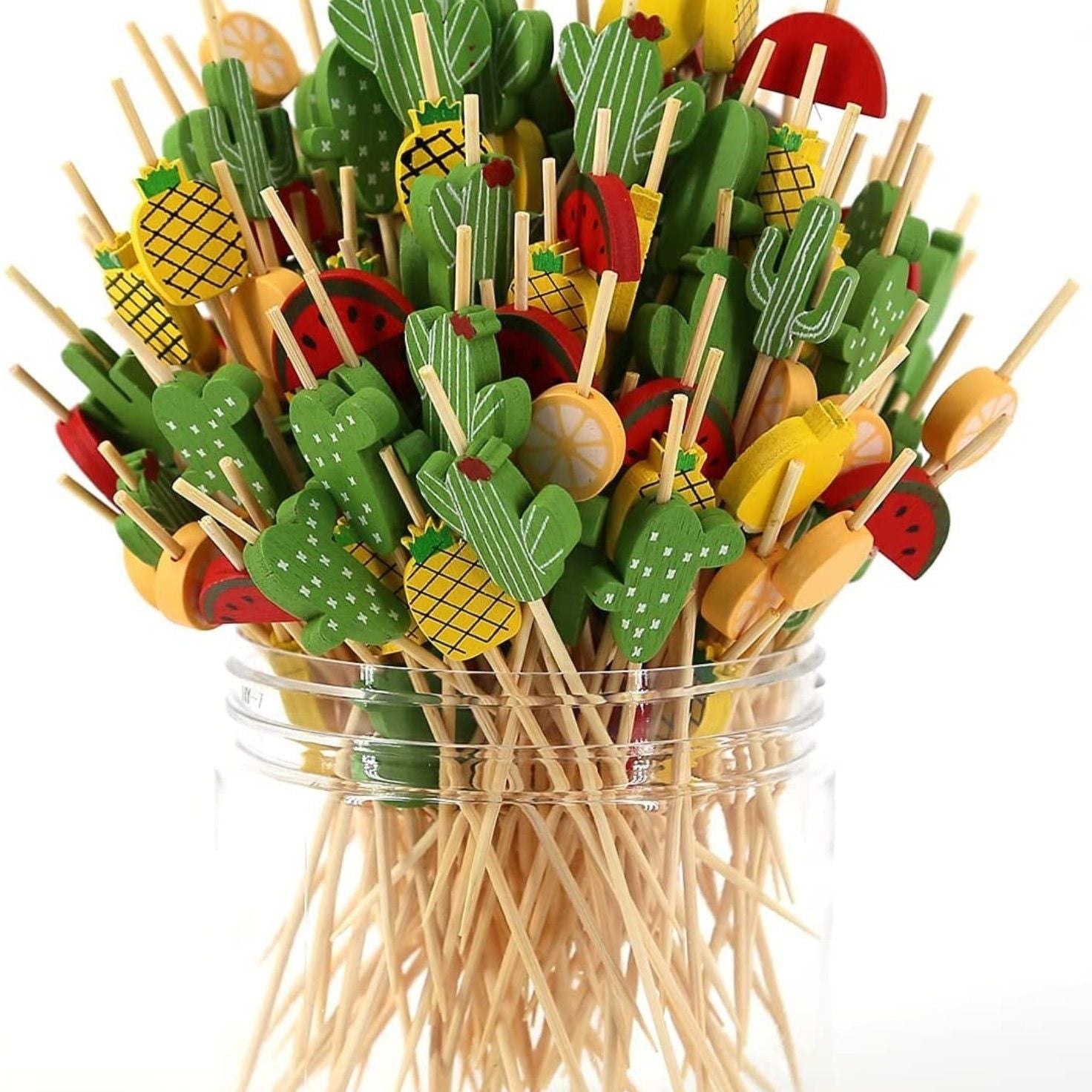 Cactus decorative party toothpicks, fun appetizer picks for themed events