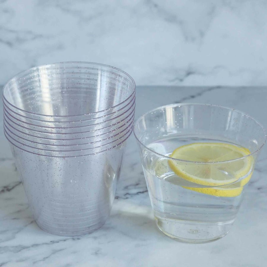 Elegant Disposable Plastic Party Cups – Crystal - Clear Cocktail Tumblers for Weddings, Events & Celebrations - Pretty Party Boxx