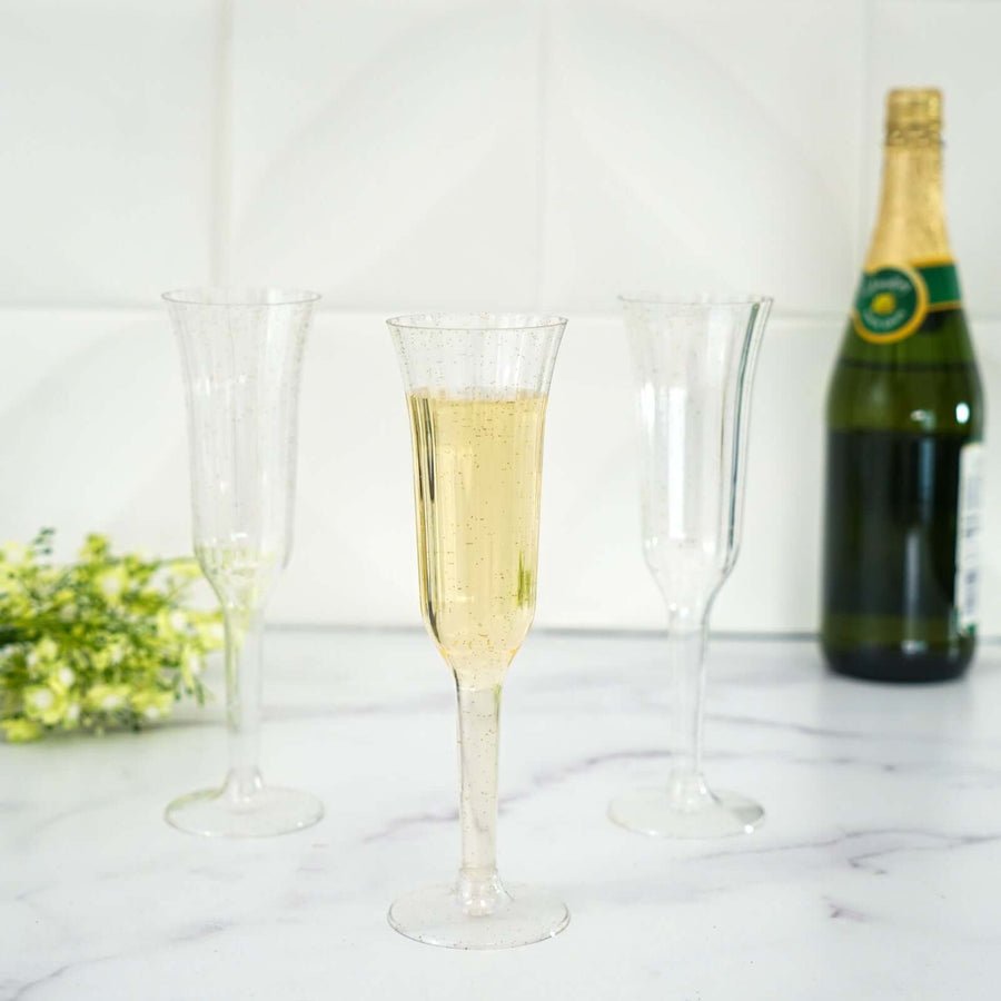 12 - Pack Plastic Champagne Flutes – Disposable Toasting Glasses for Weddings, Parties & Events - Pretty Party Boxx