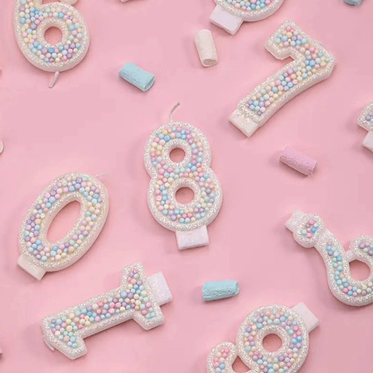 Pastel Birthday Number Candle – Sparkle Cake Topper for Girls’ Birthday Parties & Celebrations - Pretty Party Boxx
