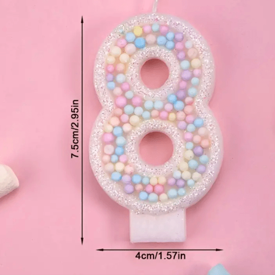 Pastel Birthday Number Candle – Sparkle Cake Topper for Girls’ Birthday Parties & Celebrations - Pretty Party Boxx