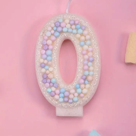 Pastel Birthday Number Candle – Sparkle Cake Topper for Girls’ Birthday Parties & Celebrations - Pretty Party Boxx