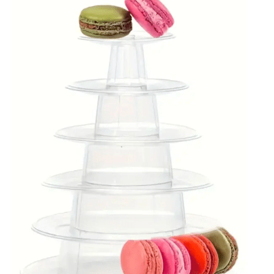 6 - Tier Acrylic Macaron Stand – Clear Round Dessert Display Tower for Weddings, Parties & Events - Pretty Party Boxx