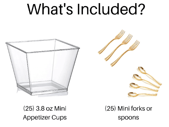 Acrylic Dessert Parfait Favor Cups with Mini Forks & Spoons – Elegant Mini Cup Set for Events, Showers & Weddings - Pretty Party Boxx
