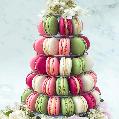 6 - Tier Acrylic Macaron Stand – Clear Round Dessert Display Tower for Weddings, Parties & Events - Pretty Party Boxx