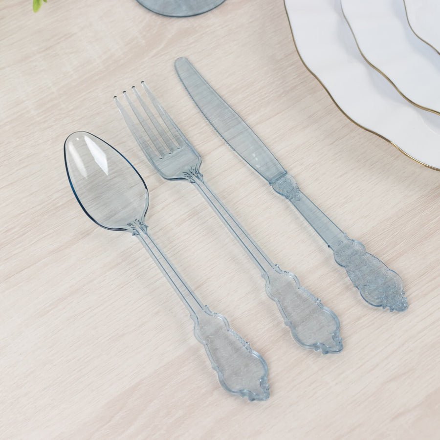 72 - Piece Heavy Duty Plastic Silverware Set – Disposable Cutlery for Weddings, Parties & Events - Pretty Party Boxx