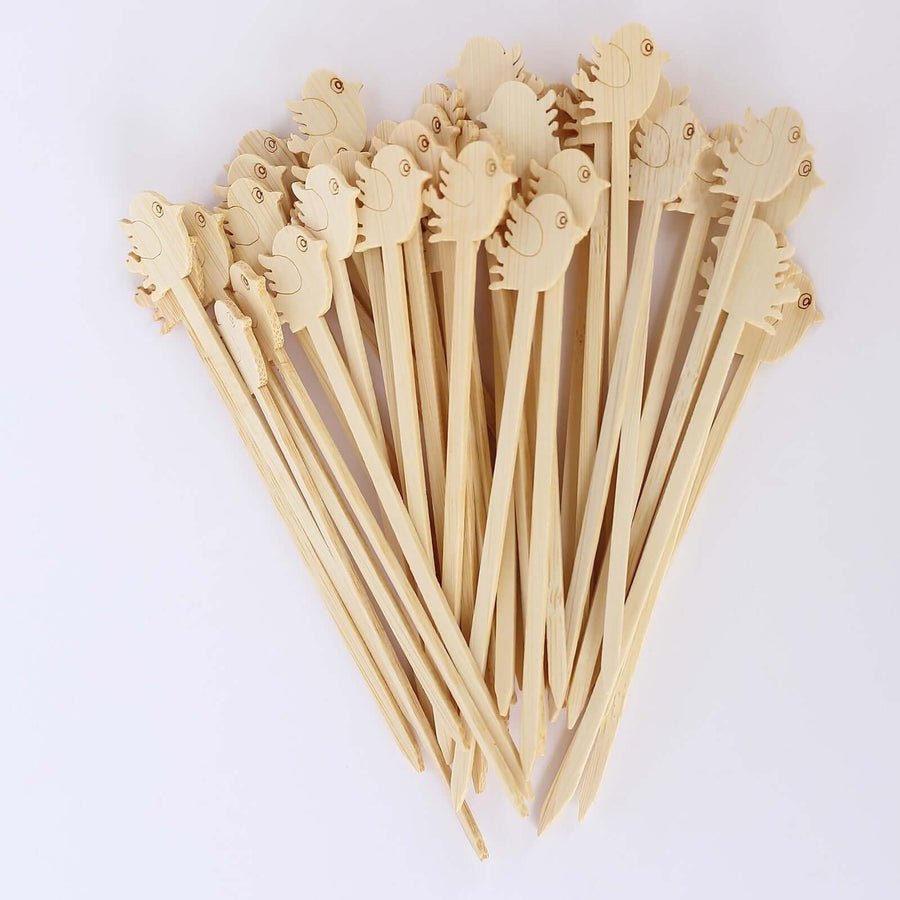 100 - Pack Decorative Bamboo Cocktail Picks – Eco - Friendly Pearl Top Drink & Food Skewers - Pretty Party Boxx