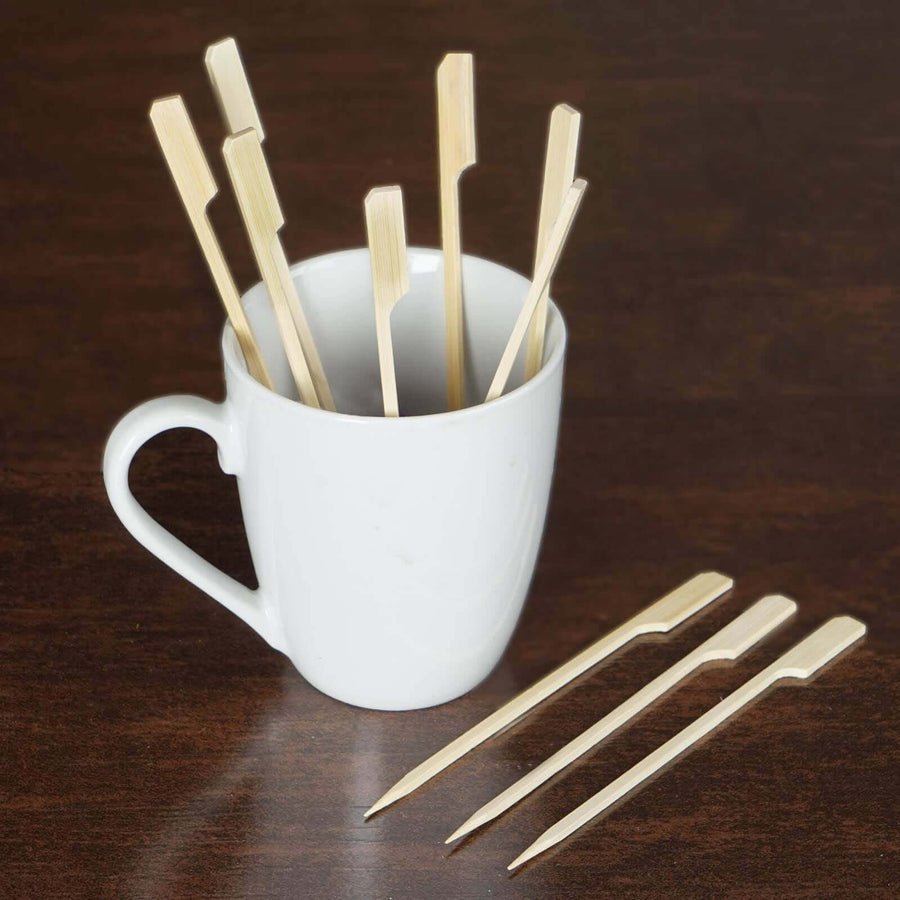 100 - Pack Decorative Bamboo Cocktail Picks – Eco - Friendly Pearl Top Drink & Food Skewers - Pretty Party Boxx