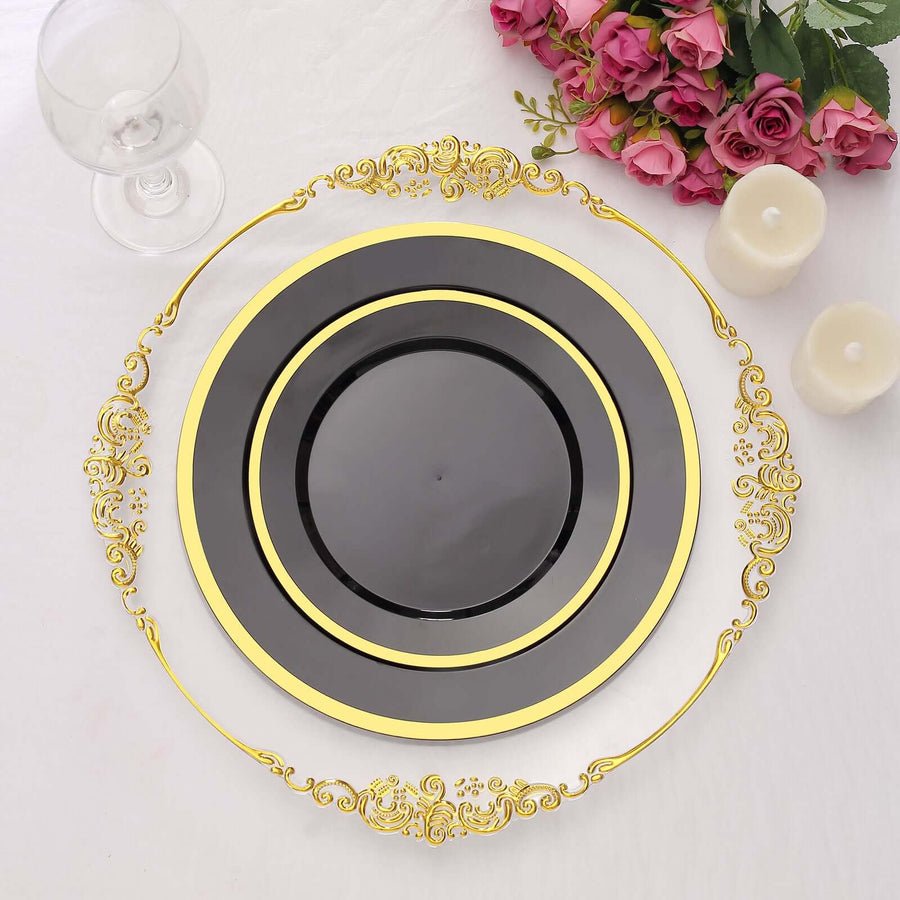 10 - Pack Regal Round Plastic Dinner Plates – 7” & 10” Disposable Party Plates for Weddings, Banquets & Events