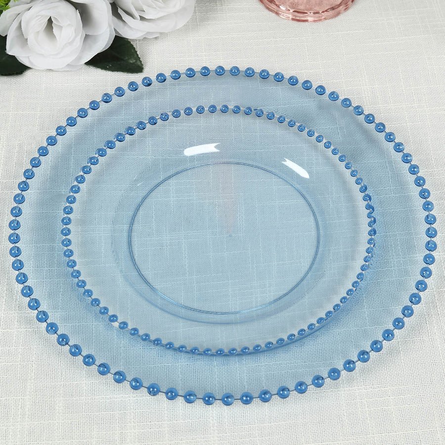 10 - Pack Beaded Rim Round Fancy Disposable Plates - Pretty Party Boxx
