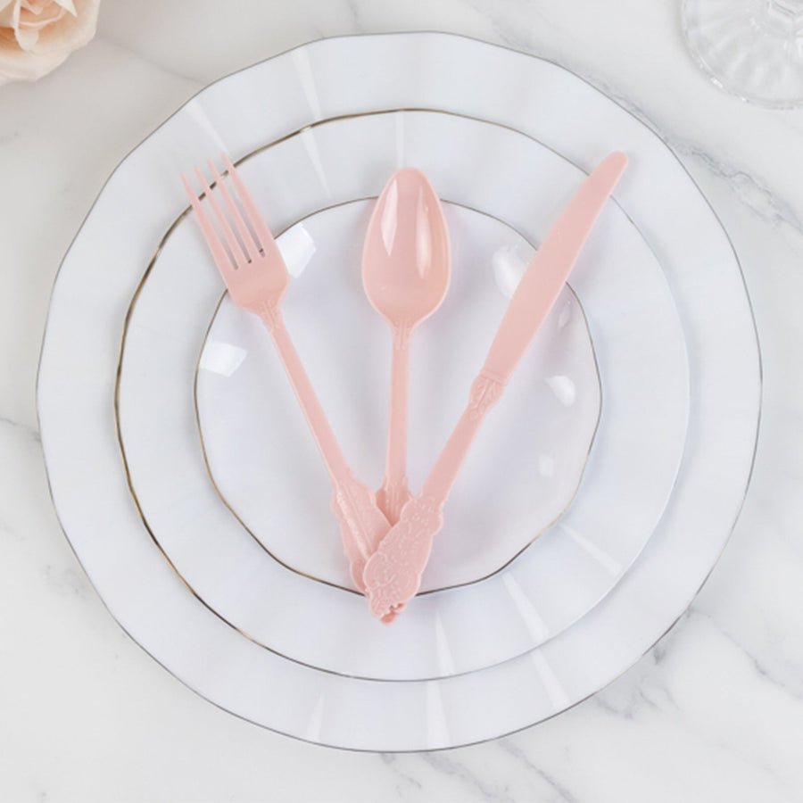 72 - Piece Heavy Duty Plastic Silverware Set – Disposable Cutlery for Weddings, Parties & Events - Pretty Party Boxx