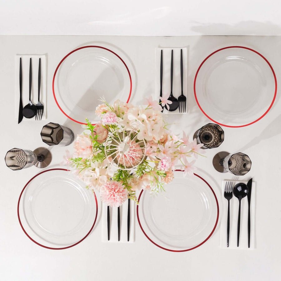 10 - Pack Regal Round Plastic Dinner Plates – 7” & 10” Disposable Party Plates for Weddings, Banquets & Events