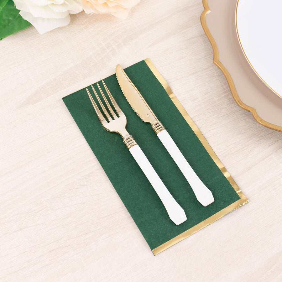 50 - Pack Party Napkins – Gold Foil Edge Disposable Cocktail Napkins - Pretty Party Boxx