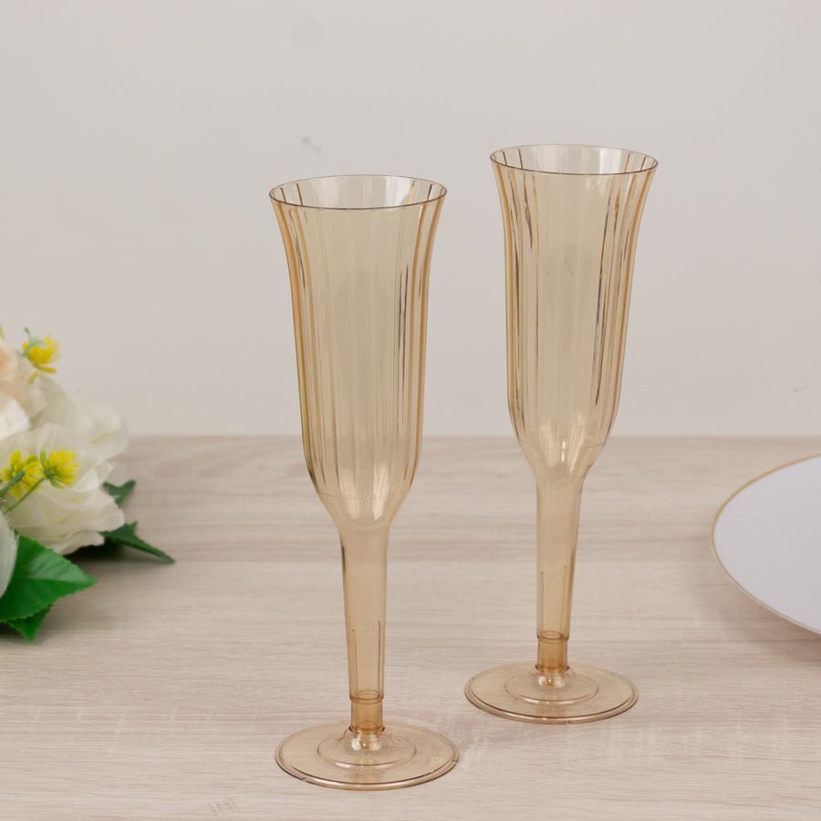 12 - Pack Plastic Champagne Flutes – Disposable Toasting Glasses for Weddings, Parties & Events - Pretty Party Boxx