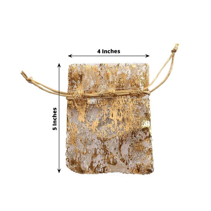 12 - Pack Metallic Gold or Silver Foil Drawstring Candy Bags – Wedding & Party Favor Bags - Pretty Party Boxx