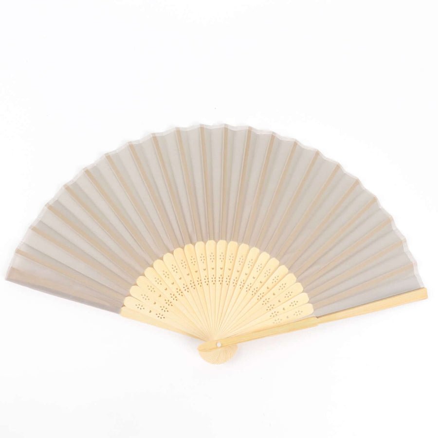5 - Pack Elegant Silk Folding Fans – Asian - Style Party Favors & Decorative Event Accessories - Pretty Party Boxx