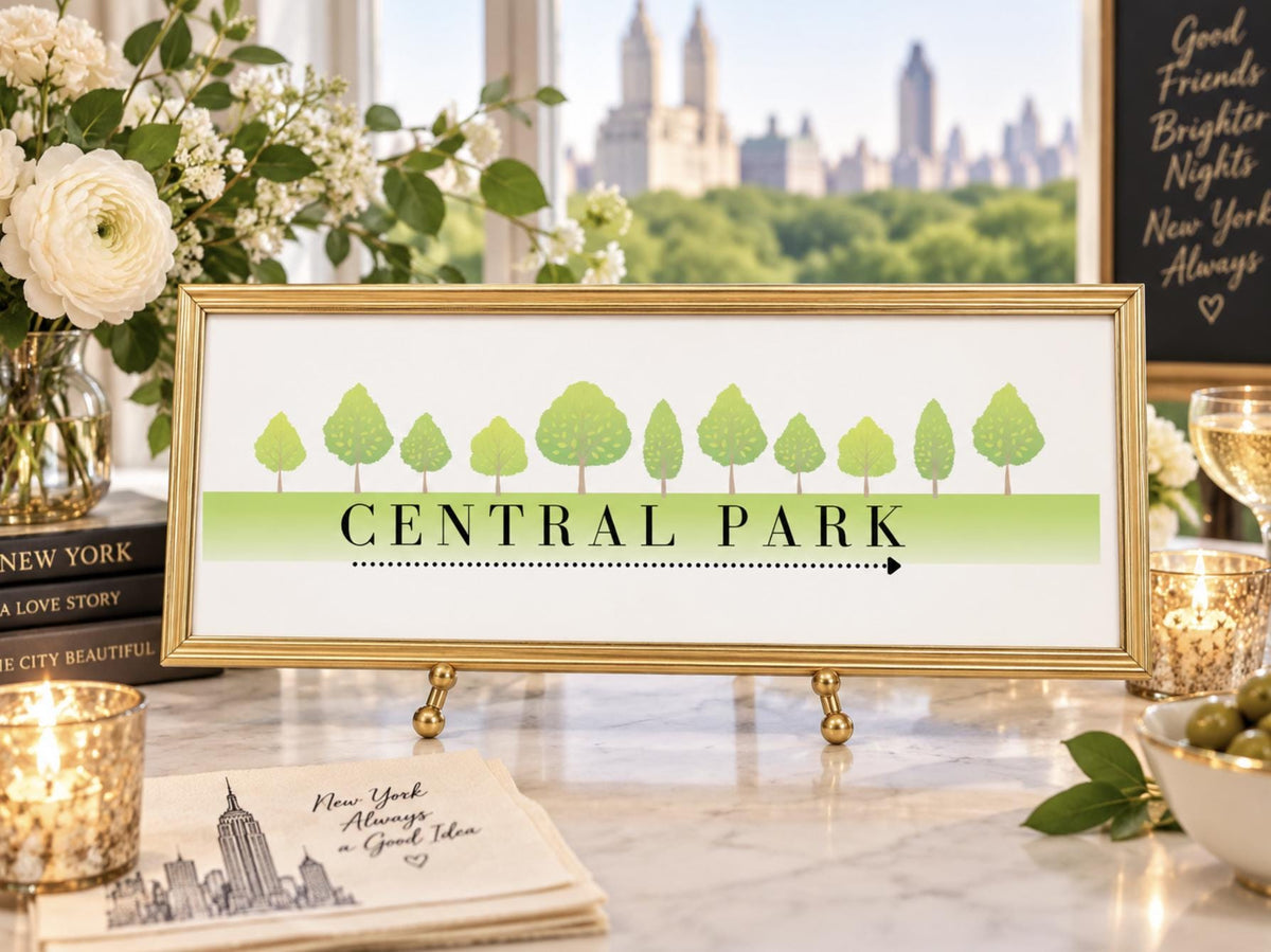 Set of 6 NYC Themed Street Signs - New York City Themed Party Supplies & Decor for New York Themed Party Events