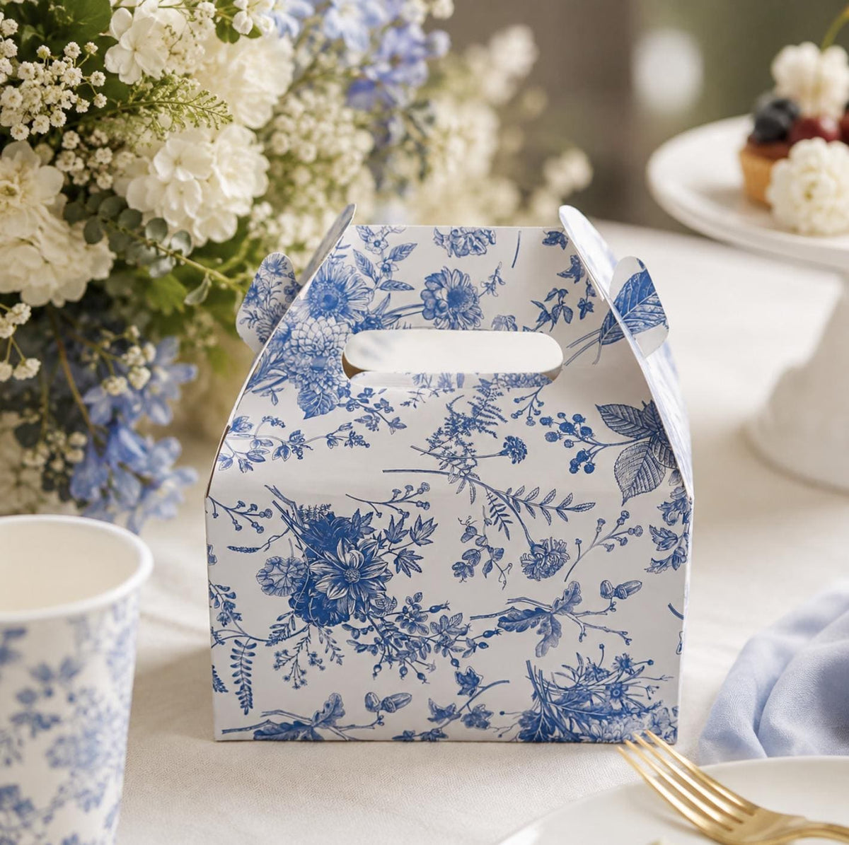 Floral Favor Treat Boxes – Set of 24 Elegant Gift Boxes for Weddings, Showers & Parties - Pretty Party Boxx