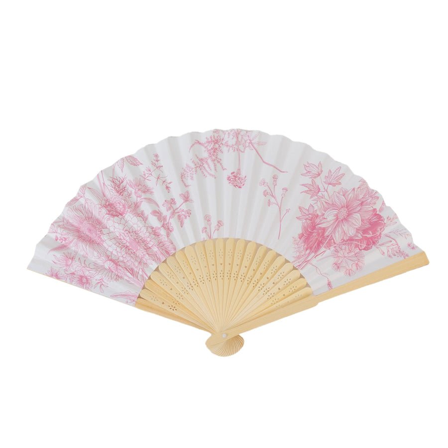 5 - Pack Elegant Silk Folding Fans – Asian - Style Party Favors & Decorative Event Accessories - Pretty Party Boxx
