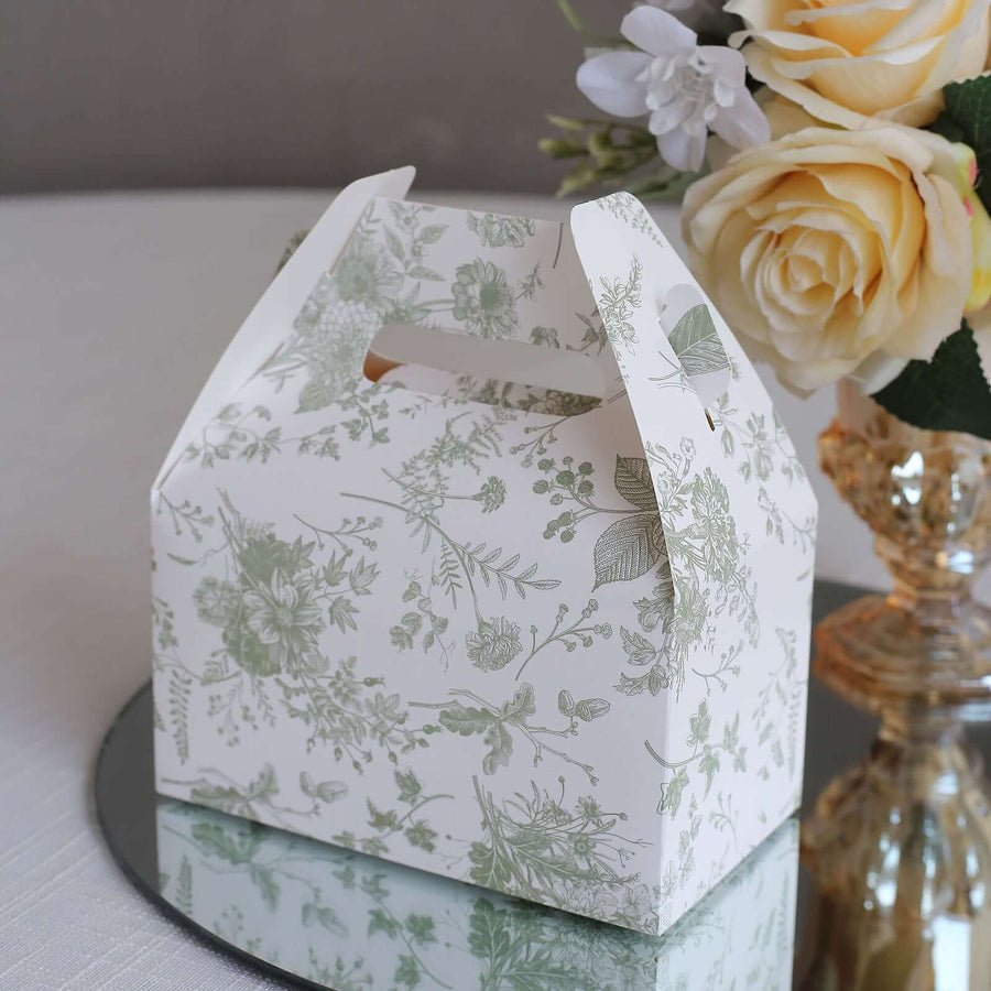 25 - Pack Candy Gift Tote Gable Boxes in French Toile Pattern – Party Favor Treat Boxes - Pretty Party Boxx