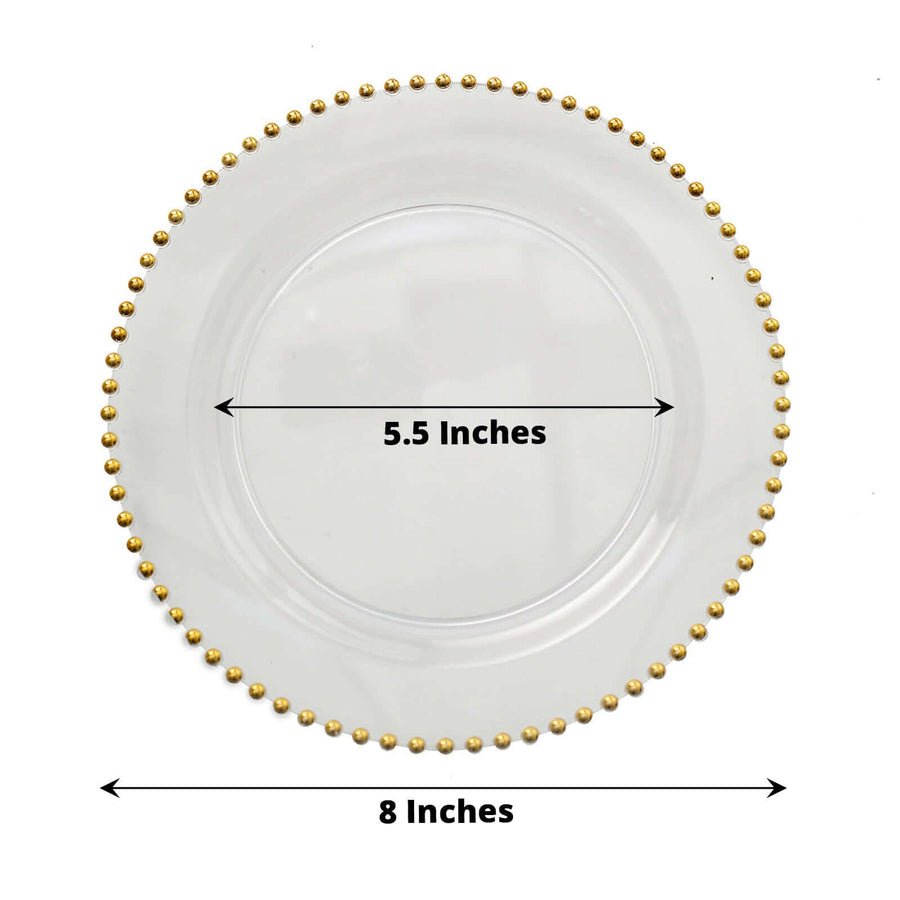 10 - Pack Beaded Rim Round Fancy Disposable Plates - Pretty Party Boxx
