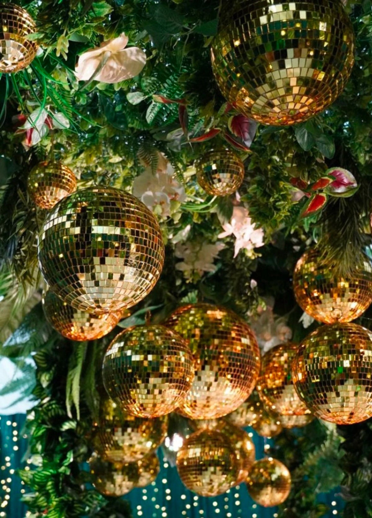 Gold Mirror Disco Ball Set – Assorted Disco Ornaments for Bachelorette & Disco Parties