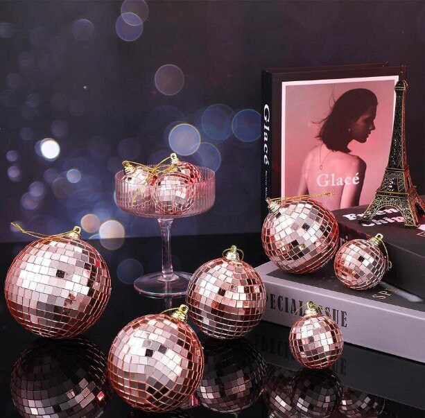 Gold Mirror Disco Ball Set – Assorted Disco Ornaments for Bachelorette & Disco Parties