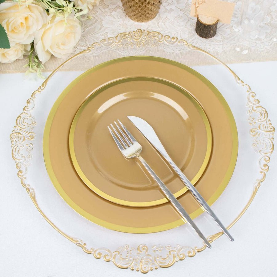 10 - Pack Regal Round Plastic Dinner Plates – 7” & 10” Disposable Party Plates for Weddings, Banquets & Events