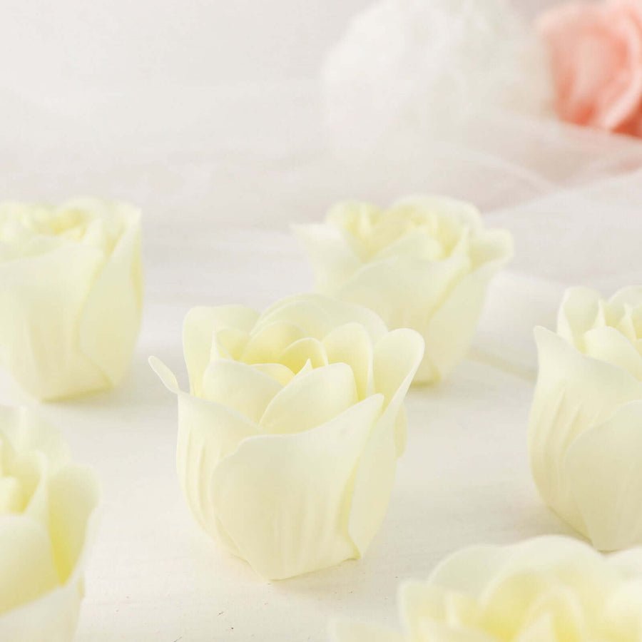 4 - Pack White Scented Rose Soap Heart - Shaped Party Favors with Gift Boxes & Ribbon – Perfect Wedding & Event Decorations - Pretty Party Boxx