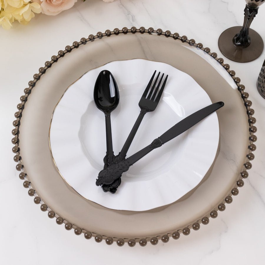 72 - Piece Heavy Duty Plastic Silverware Set – Disposable Cutlery for Weddings, Parties & Events - Pretty Party Boxx