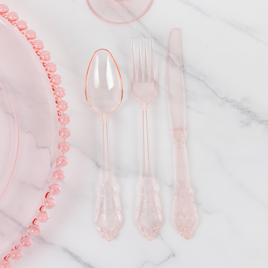 72 - Piece Heavy Duty Plastic Silverware Set – Disposable Cutlery for Weddings, Parties & Events - Pretty Party Boxx