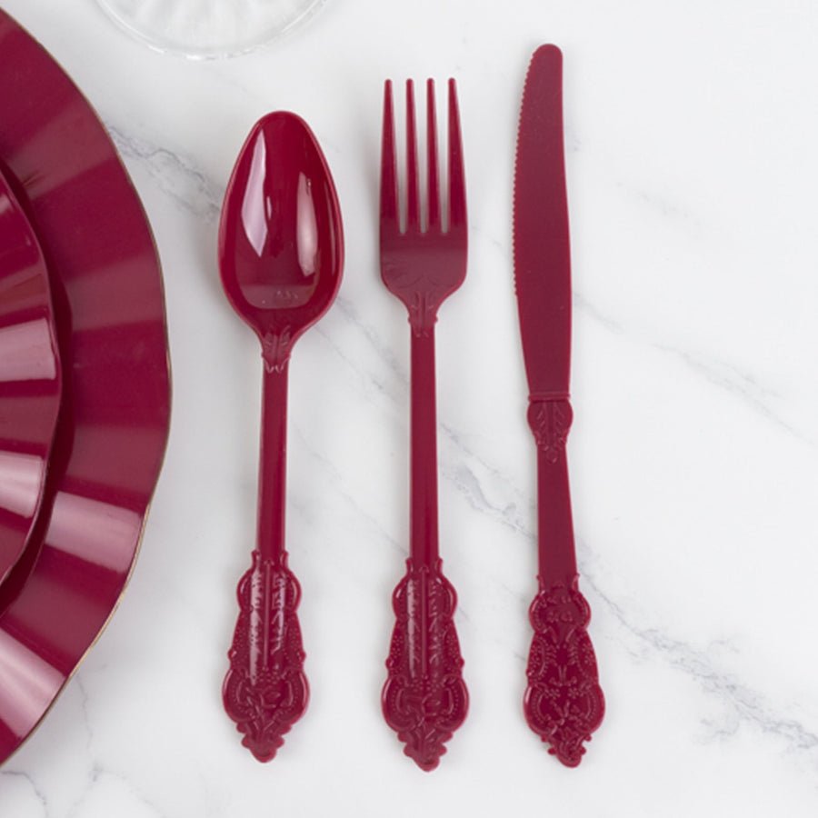 72 - Piece Heavy Duty Plastic Silverware Set – Disposable Cutlery for Weddings, Parties & Events - Pretty Party Boxx