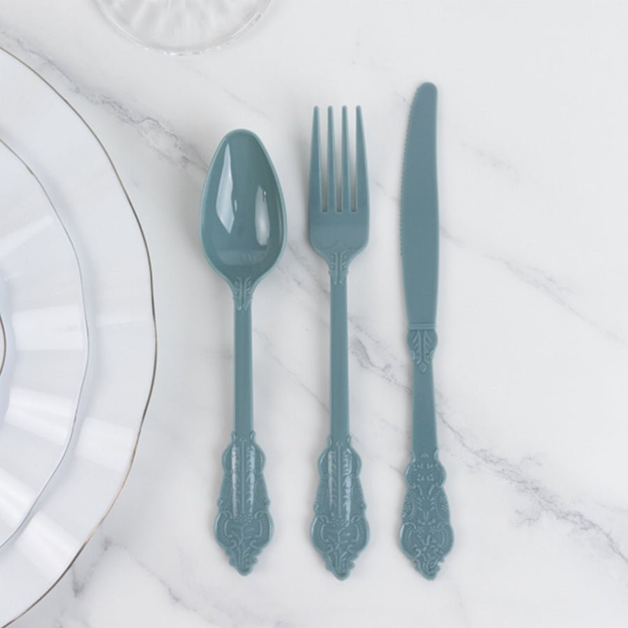 72 - Piece Heavy Duty Plastic Silverware Set – Disposable Cutlery for Weddings, Parties & Events - Pretty Party Boxx