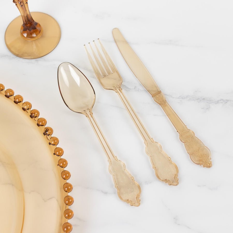 72 - Piece Heavy Duty Plastic Silverware Set – Disposable Cutlery for Weddings, Parties & Events - Pretty Party Boxx