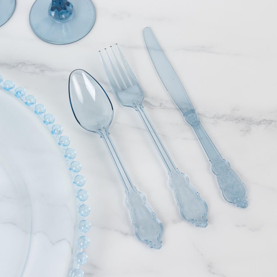 72 - Piece Heavy Duty Plastic Silverware Set – Disposable Cutlery for Weddings, Parties & Events - Pretty Party Boxx