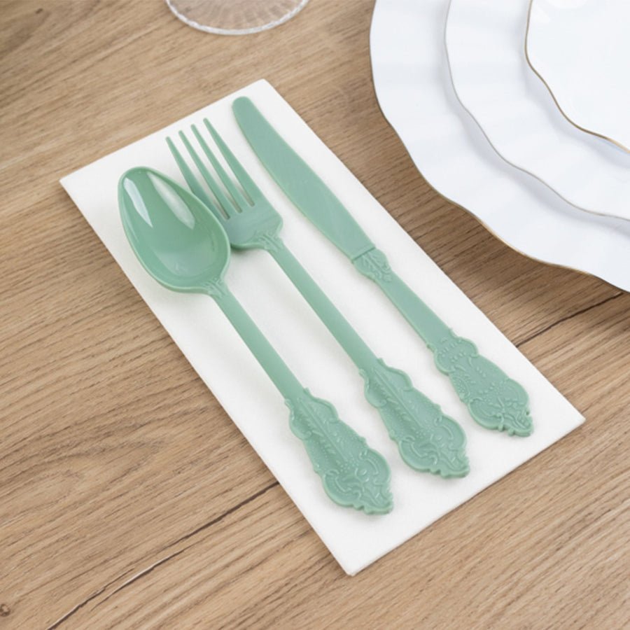 72 - Piece Heavy Duty Plastic Silverware Set – Disposable Cutlery for Weddings, Parties & Events - Pretty Party Boxx