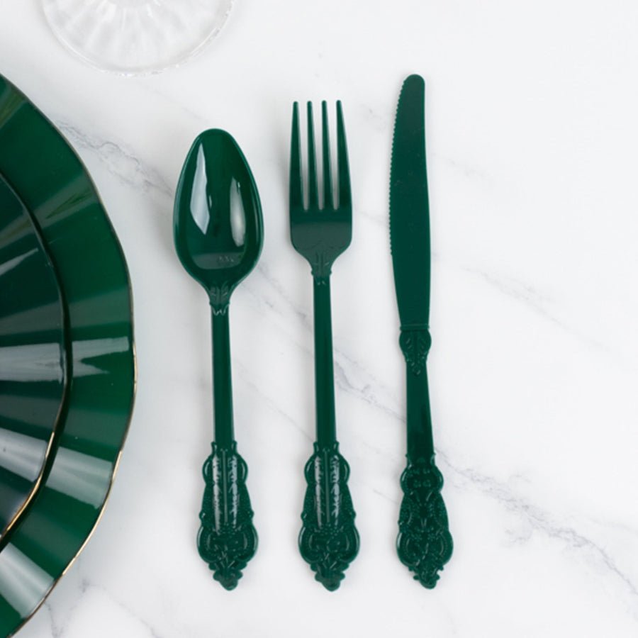 72 - Piece Heavy Duty Plastic Silverware Set – Disposable Cutlery for Weddings, Parties & Events - Pretty Party Boxx