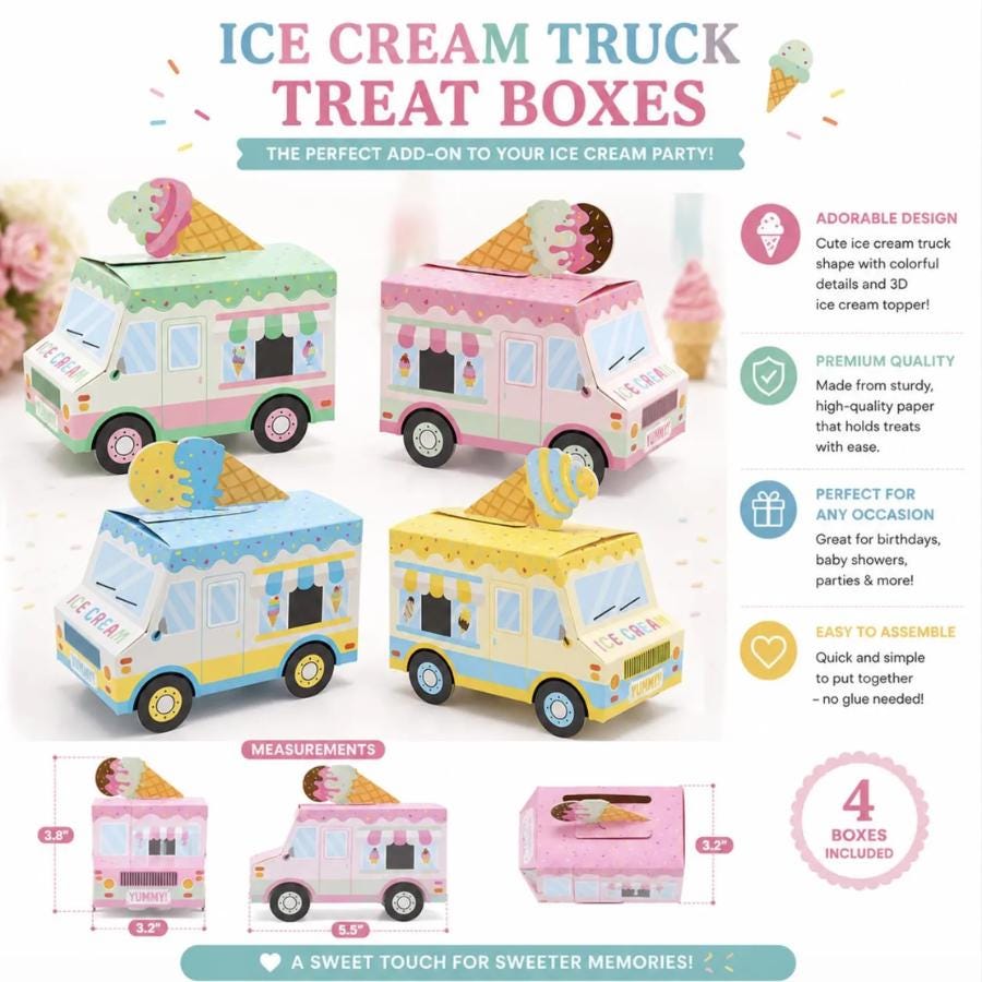 Ice Cream Party Decor Kit – Pastel Balloon Garland & Ice Cream Cone Birthday Decorations