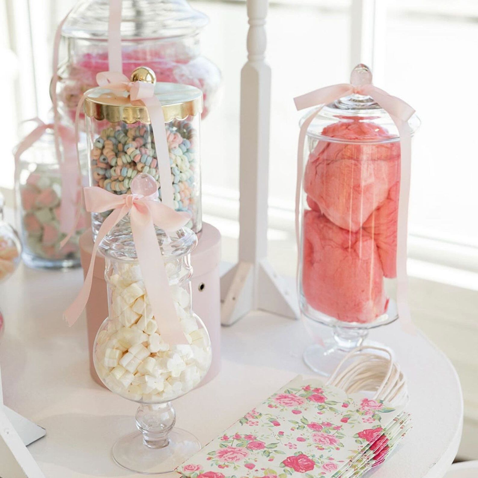 Floral Favor Treat Bags – Set of 12 Elegant Paper Gift Bags for Weddings, Showers & Parties - Pretty Party Boxx